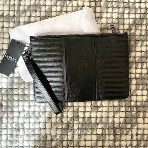 NWT Botkier New York Wristlet TZ Wallet Black Leather Clutch Organizer